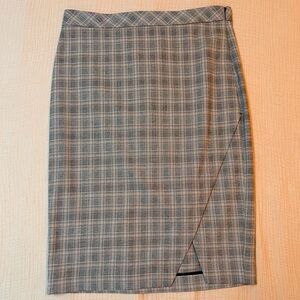 Pencil Skirt Brown Plaid Sz 10